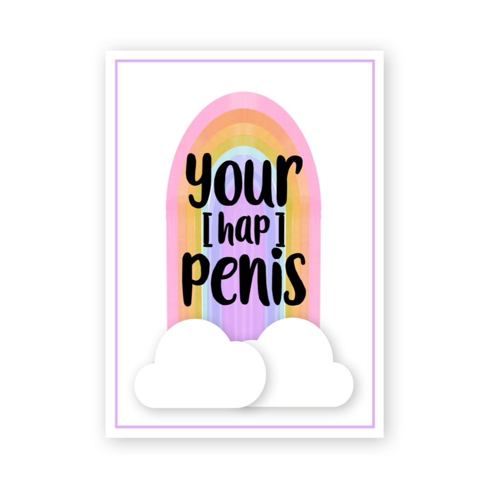 Warm Human - Your (Hap)penis Is My (Hap)penis Grußkarte - Weiß